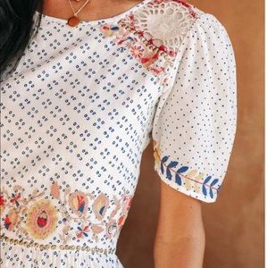 BOHME Spanish Embroidered Maxi Dress size small